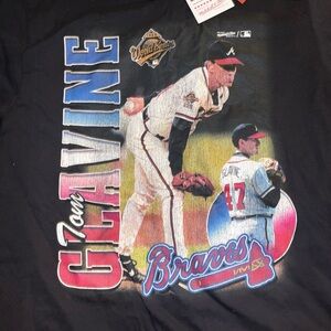 New Mitchell Ness Tom Glavine MLB Tee Size Small T-Shirt Atlanta Braves